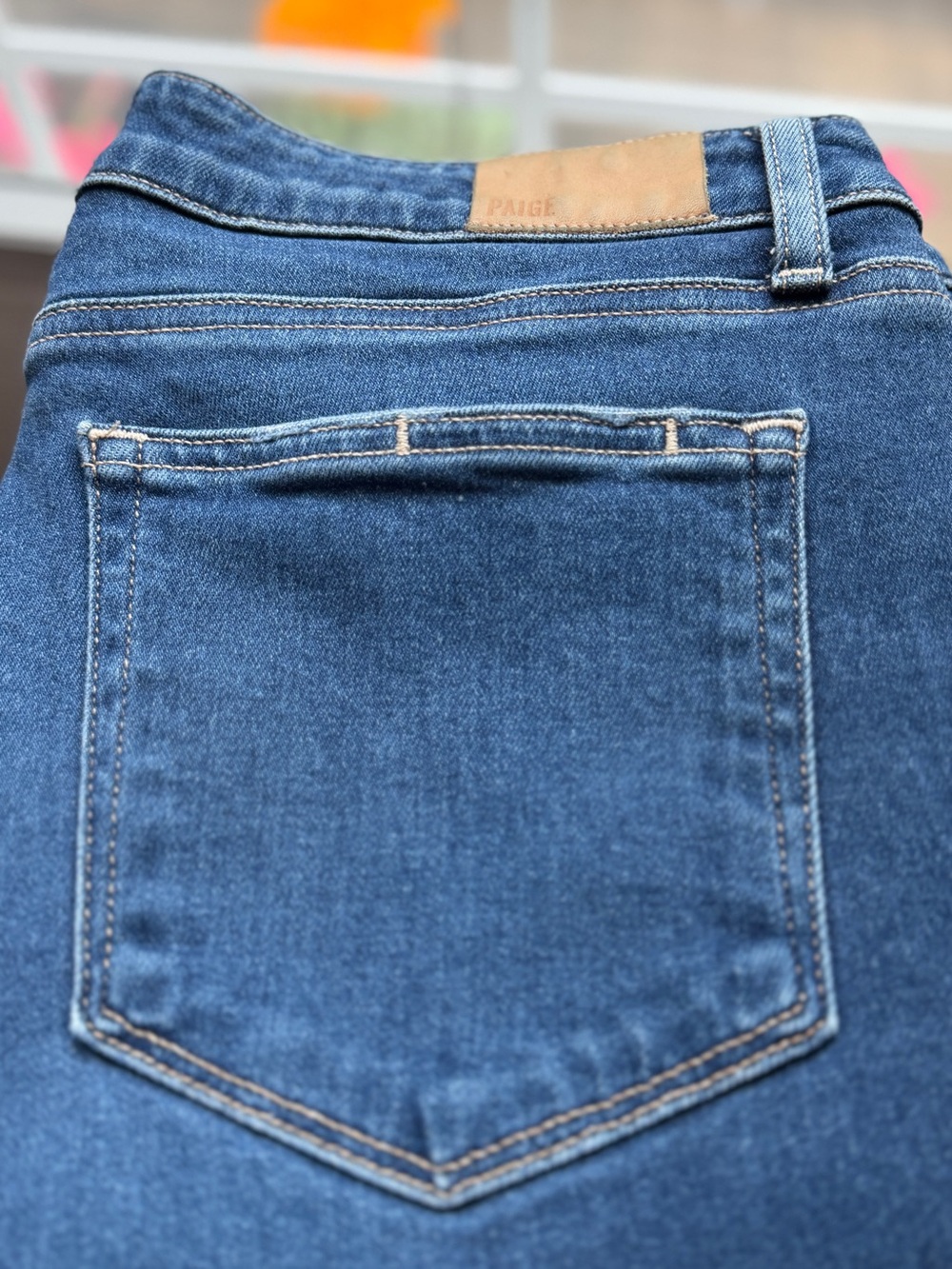 Paige Verdugo Ankle Skinny Jeans Raw Hem Dark “Soho” Wash Size 31